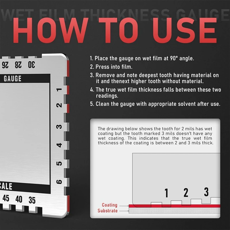 Прецизионный измеритель толщины мокрой пленки из алюминия стиль расчески