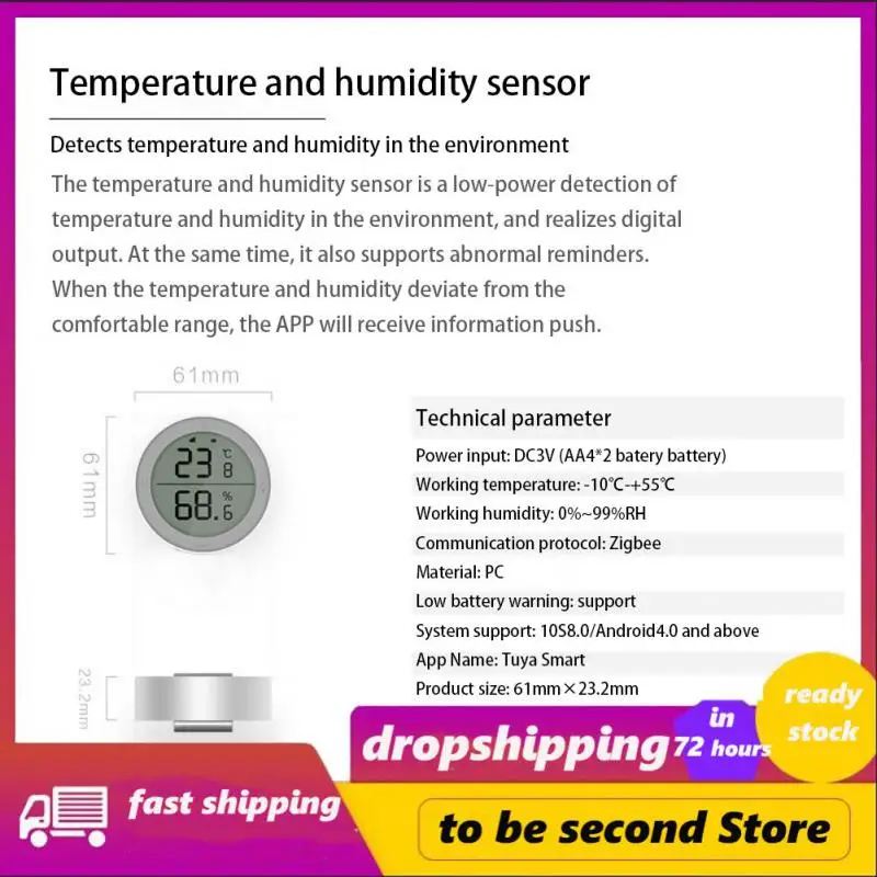 

2/4/6PCS Tuya Zigbee Intelligent Linkage For Seedling Fermentation Reptile Breeding Seedling Fermentation High Precision Sensor