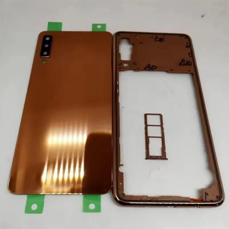 Фото Задняя крышка батарейного отсека BANERYPAK для Samsung Galaxy A750 A7 2018 SM-A750F, полный корпус с центральной рамкой и объективом камеры. №3