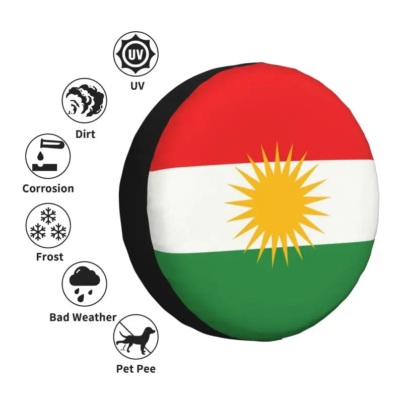 Изготовленный на заказ чехол для запасного колеса с флагом Курдистана Toyota Land Cruiser