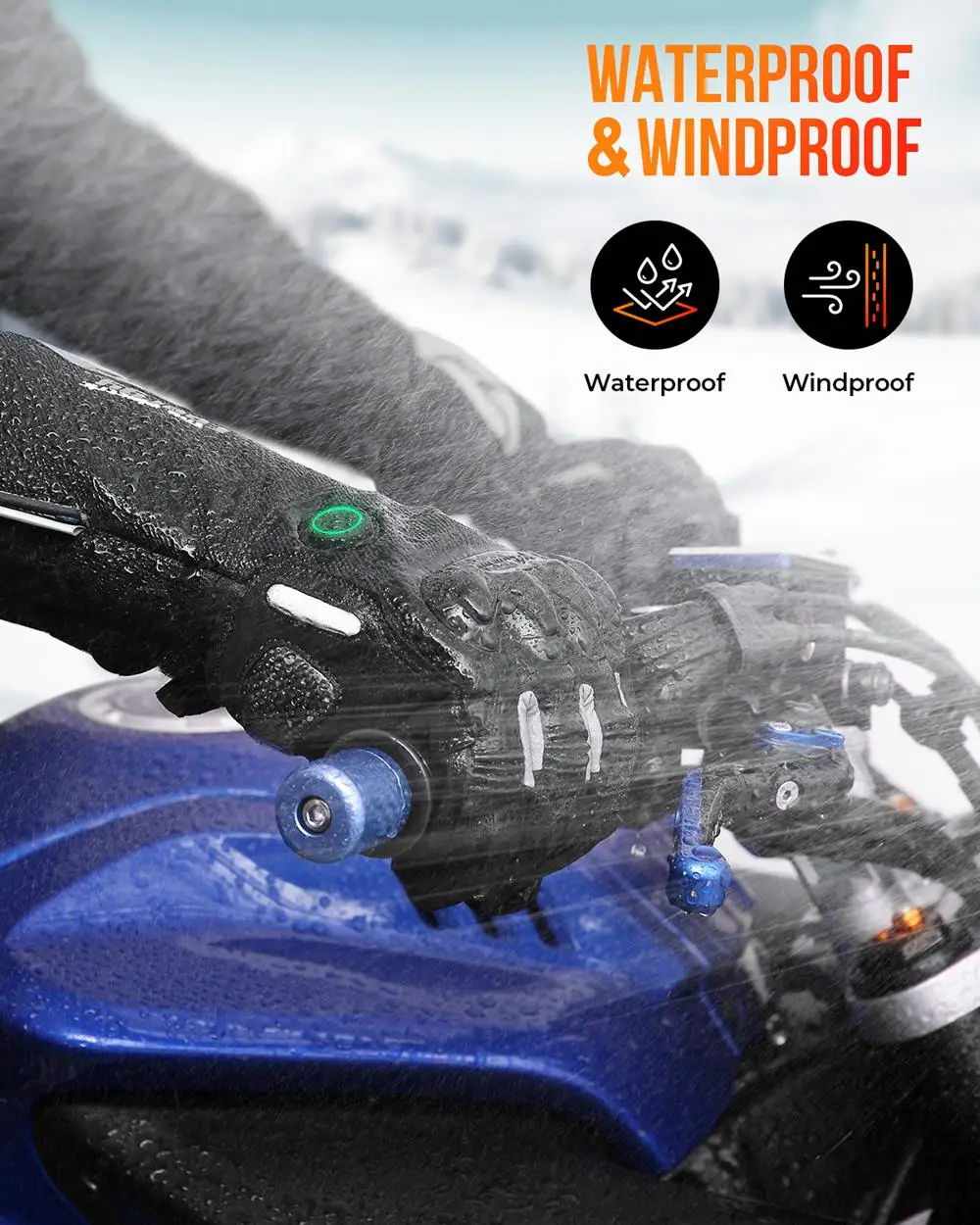 Heated Motorcycle Gloves Winter Warm Snowmobile Skiing Gloves Touch Screen Waterproof Rechargeable Heating Thermal Gloves enlarge