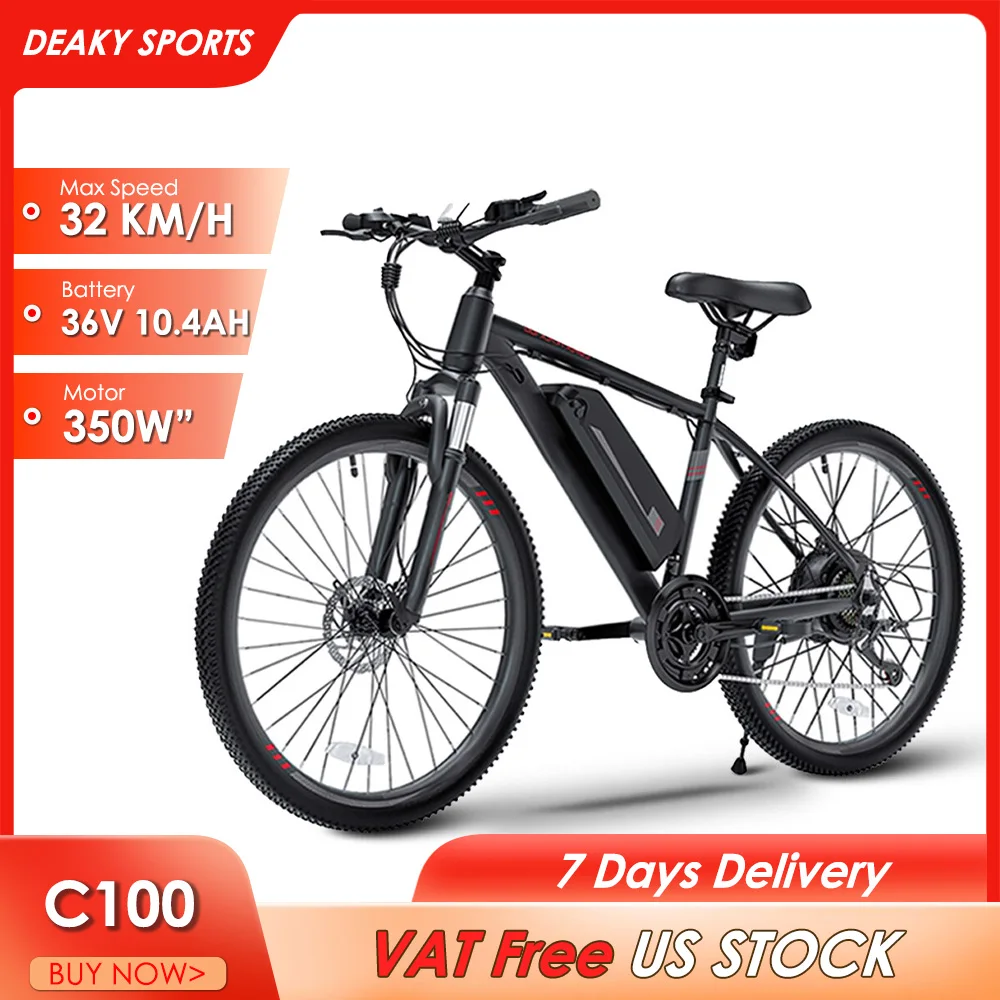

Electric Bike for Adults 350W Motor 36V 10.4Ah Lithium Battery 7-Speed 26" Tire Electric Mountain Bike with Suspension Fork