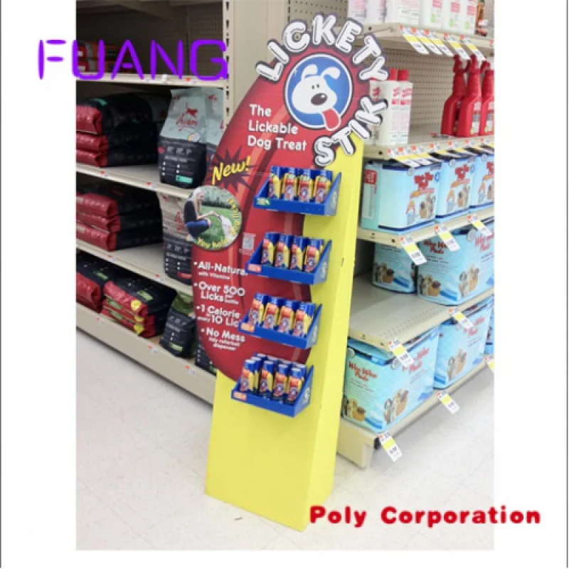 Cardboard promotional custom dog pet food accessory display stand cardboard pop up pet shop display rack shelf