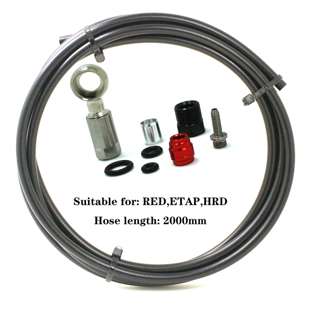 

Durable Hydraulic Disc Brake Hose Set Kit 2 Meters 60g Banjo Connector For Red ETAP For-Sram Line Tube Oil Needle