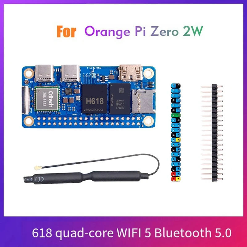Для Orange Pi Zero 2 Вт макетная плата 4 ГБ ОЗУ DDR4 Мини-ПК Allwinner H618 Wi-Fi5 Bluetooth5.0 поддерживает