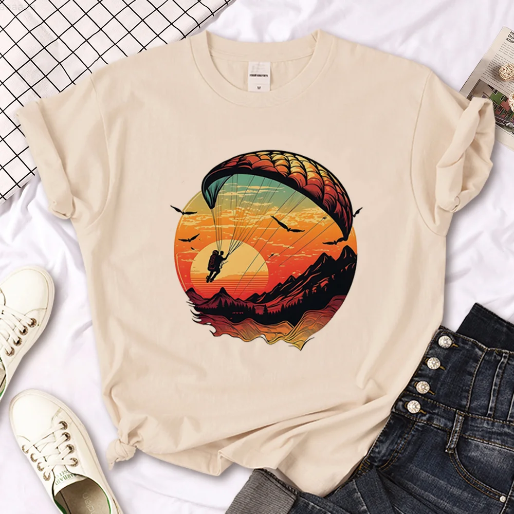 

Paragliding top women Y2K t shirt female funny clothes