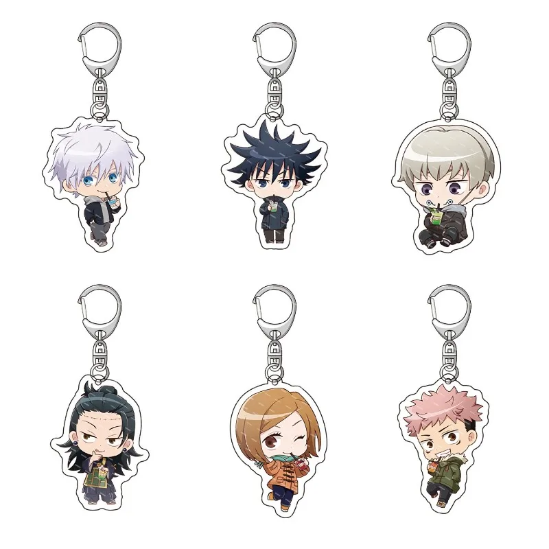 

Jujutsu Kaisen Anime Figures Fushiguro Megumi Gojo Satoru Q Version Acrylic Key Chain Itadori Yuji Character Keyring Fans Gift