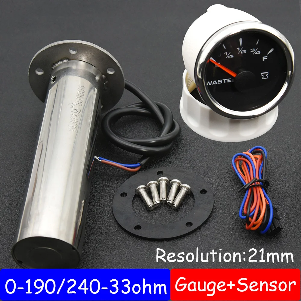 

7 Color 52MM Water Sender Unit Sewage Level Meter Gauge Sensor Boat Car RV Holding Tank Level Gauge 0-190ohm 240-33ohm 12V/24V