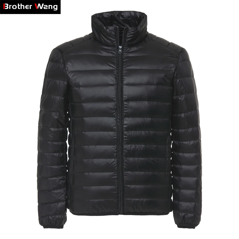 

Brother Wang Men's Duck Down Jacket 2023 New Autumn Winter Men Fashion Casual Light Collar Coat Brand Clothes Black Red Navy