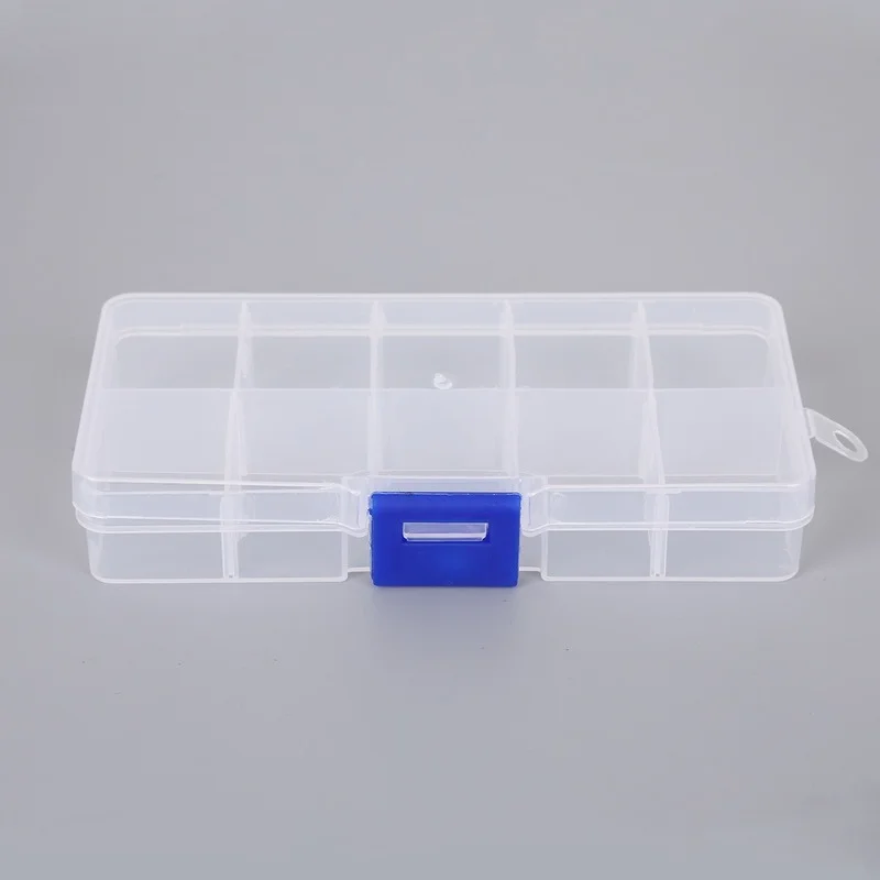 

10 Grids Compartment Plastic Storage Box Pearls Square Diamond Painting Jewelry Bead Case Screw Display Organizer Container