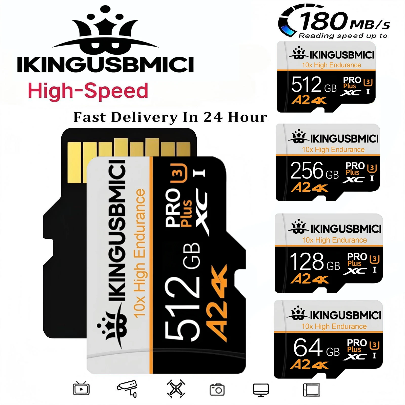 Фото Карты памяти Micro TF SD, карты TF, карты SD 128GB, 32GB, 256GB, 64GB, 512GB, класс U3, класс 10 для камер, мобильных телефонов, Nintendo. №1
