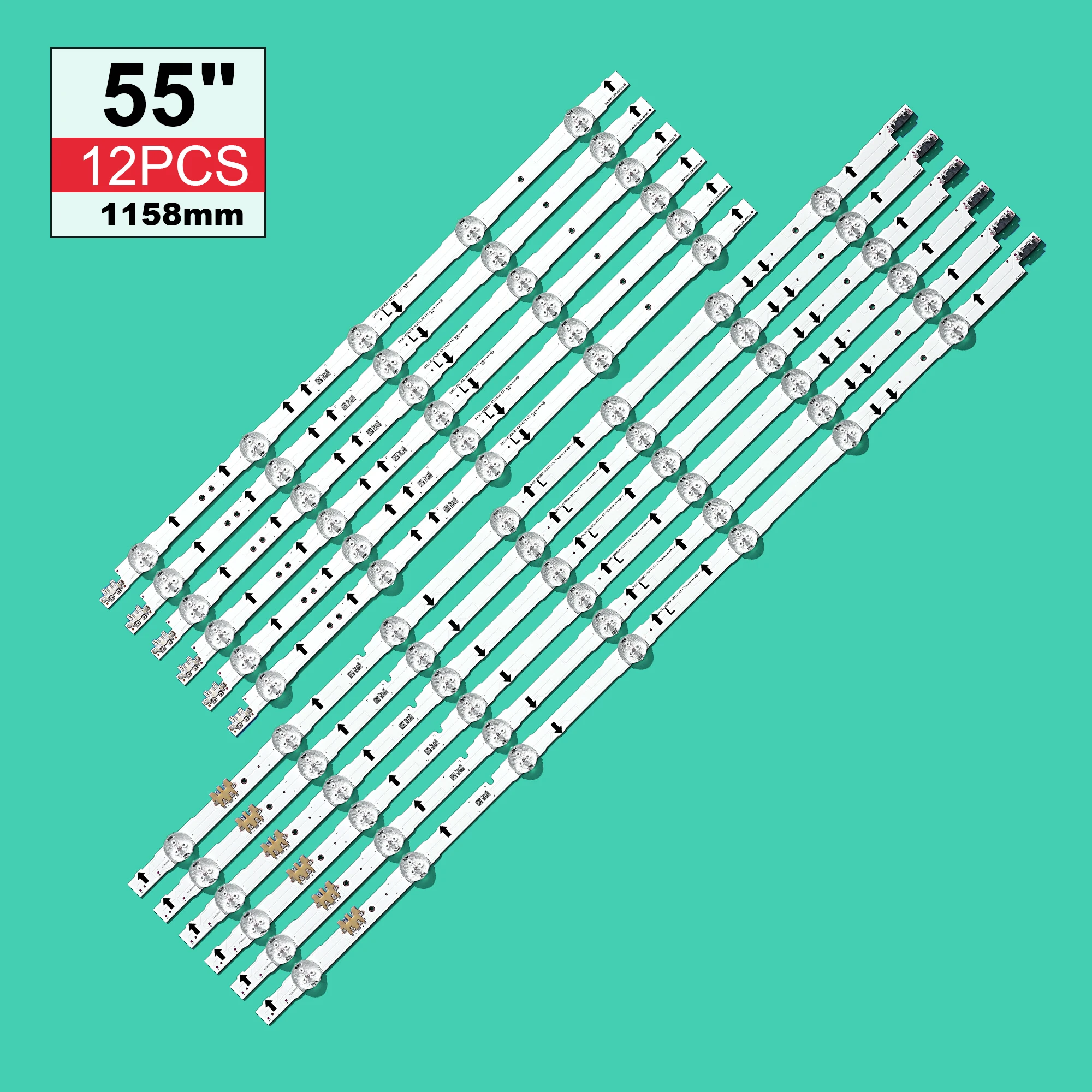

12 Pieces/set 55"LED strip for samsung TV UA55J5088A 2014SVS55 D4GE-550DCA-R3 D4GE-550DCB-R3 5 LEDs+7 LEDs
