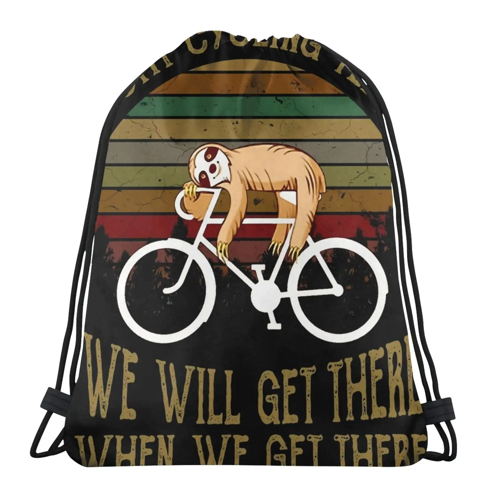 

Sloth Cycling Team We Will Get 437 Men's Backpack String Bag Rope Bag Organza Bag String Bag Bag For Girls Screen Bag Tote Bag
