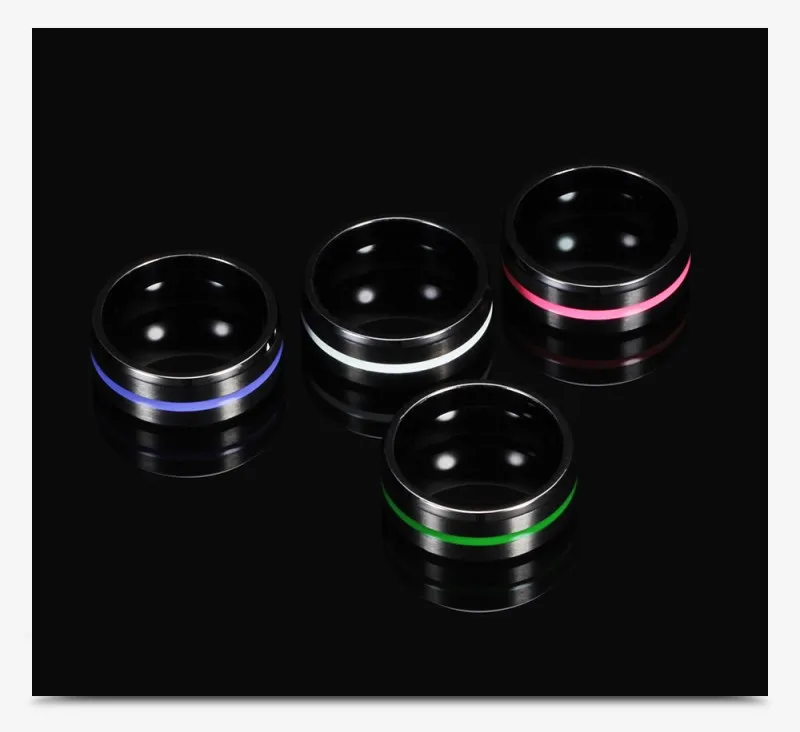 

2020 New Fine Jewelry wholesale Titanium steel four-color ring Crystal from Swarovskis Trendy Epoxy Jewelry Fit Women and Men