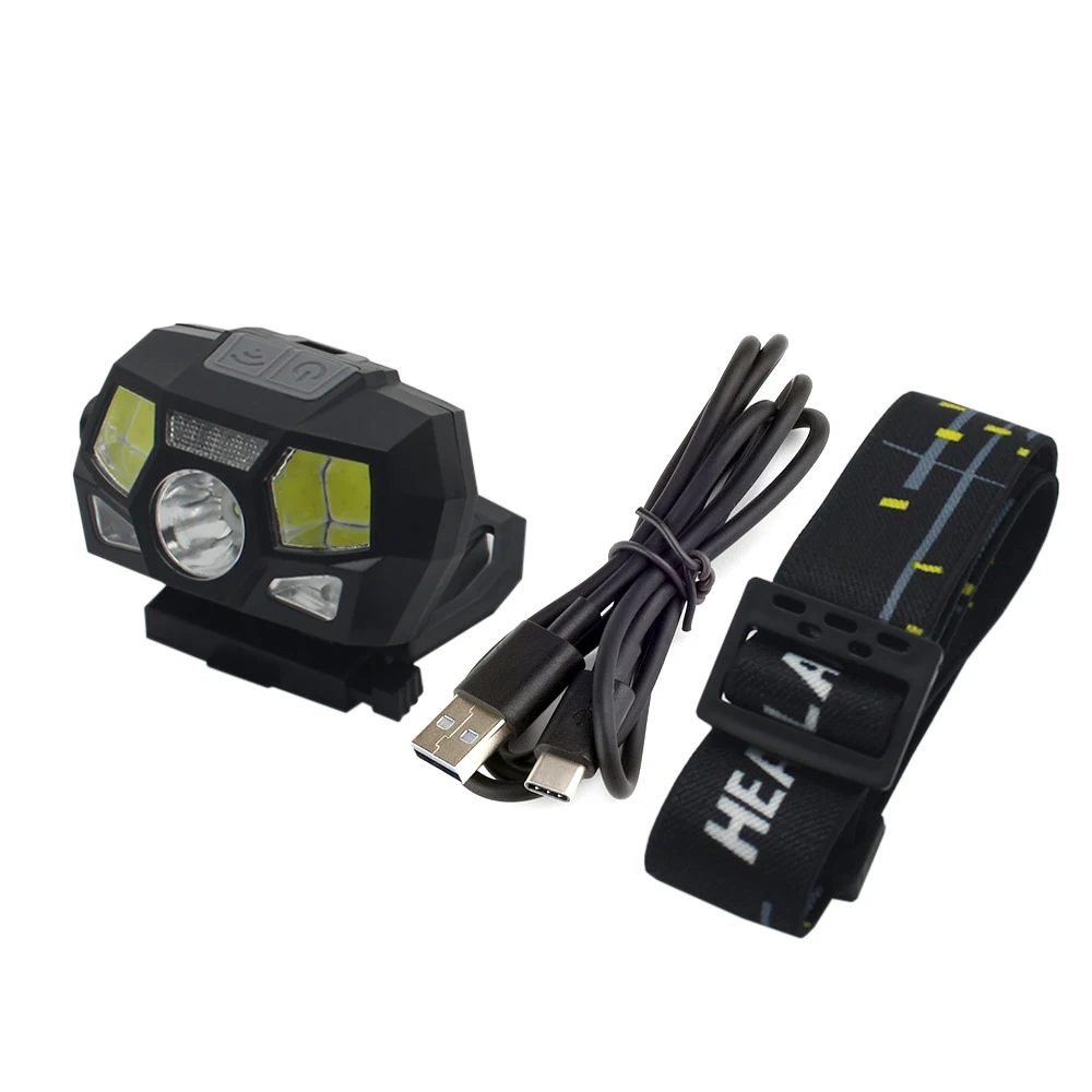 

BOOIU Тактический FAST MICH Фонарь для шлема NVG Установленная сигнальная лампа Сенсорный налобный фонарь Зарядка через USB Водонепроницаемая фара для охоты и рыбалки