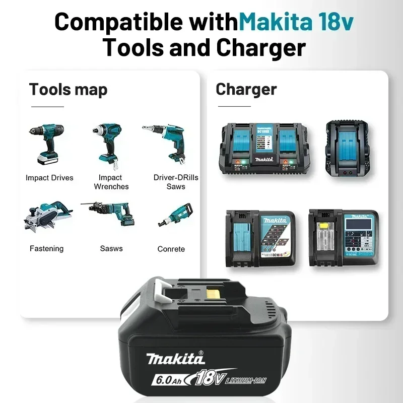 Makita Original 18V 6000mAh Литий-ионный аккумулятор