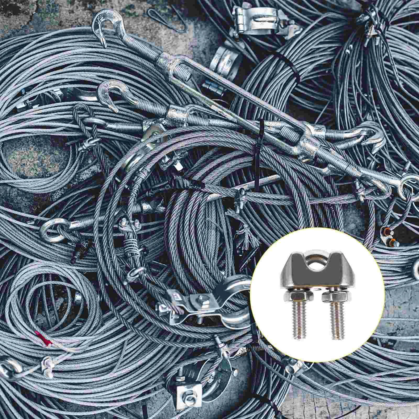 

16pcs Rope Clips Good Fine Durable Useful Rigging Bolts Clamps Wire Rope Clips U Type Clamps