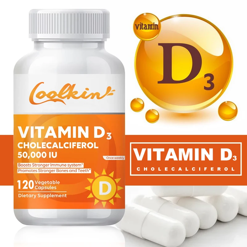 

Natural Vitamin D3 Capsules 50,000 IU - Vitamin D Supplement for Immune Support, Healthy Muscle Function and Bone Health