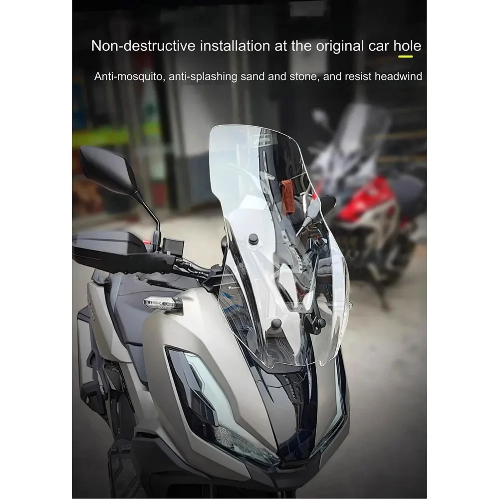 Фото Для мотоцикла Honda ADV350 (2022-2025): Модифицированный увеличенный ветровой дефлектор, защита от солнца для груди, аксессуары для ветрового стекла ADV350 №5