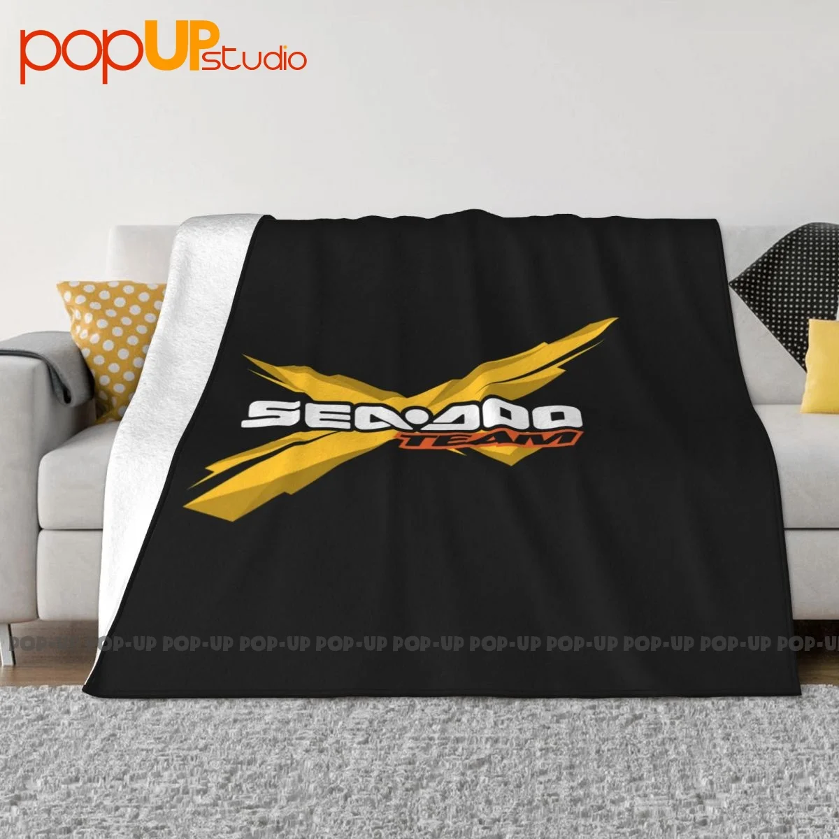 Одеяло с логотипом Sea Doo Can Am Brp X Team толстое ультрамягкое покрывало на диван