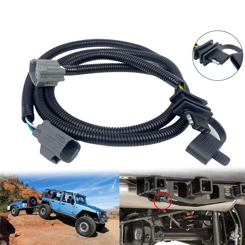 4-контактный жгут проводов для прицепа 17275 01 совместим с 2007-2018 Jeep Wrangler JK
