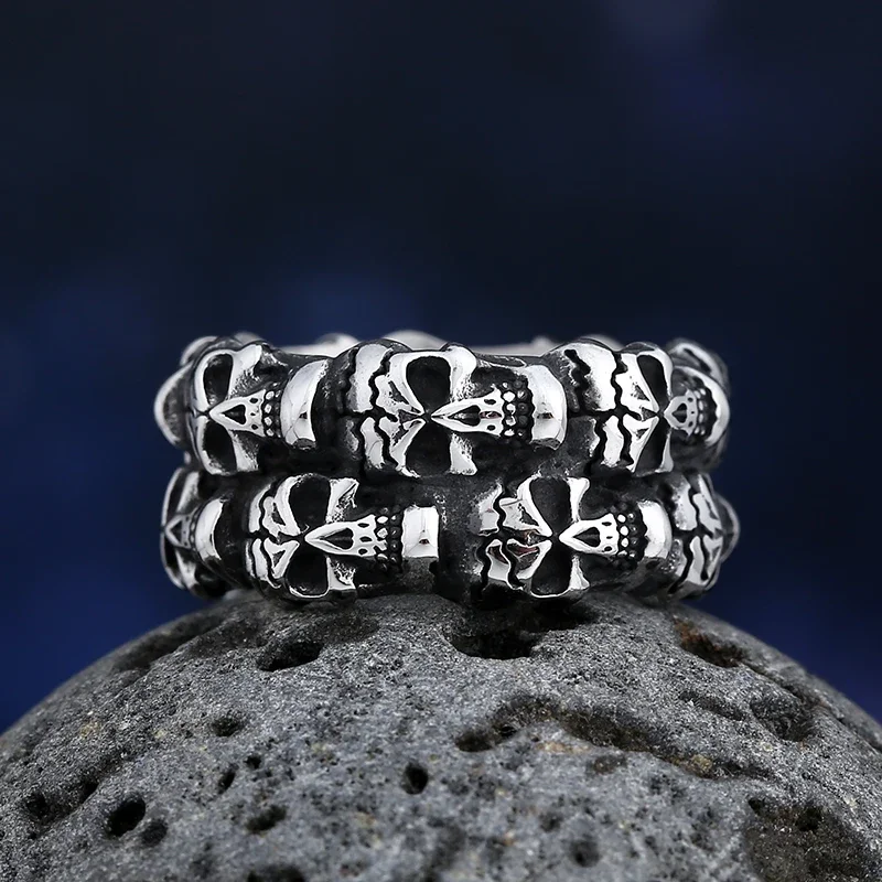 Кольцо Со Скелетом В Стиле Панк Унисекс Нержавеющая Сталь 316L Полированная
