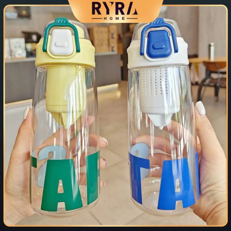 

Sealed And Leak-proof Water Bottle Creative Direct Drinking Cup Student Water Cup Bounce Cover Drinkware Separates Tea And Water