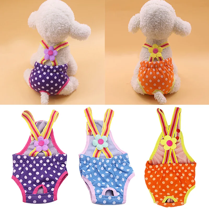 

Pet Physiological Pants Sanitary Breathable Female Dog Diaper Shorts Panties Dog Clothes Dot Print Underwear Briefs Pet Products