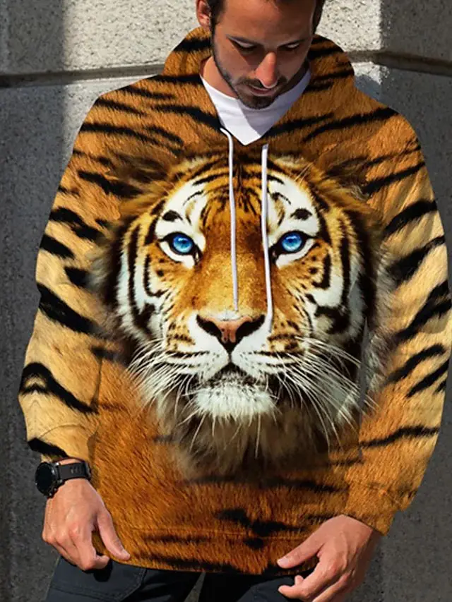 2022 New Animal Hoodies 3d Tiger Harajuku Hip-hop Hoodies Casual Pullover Sweatshirt