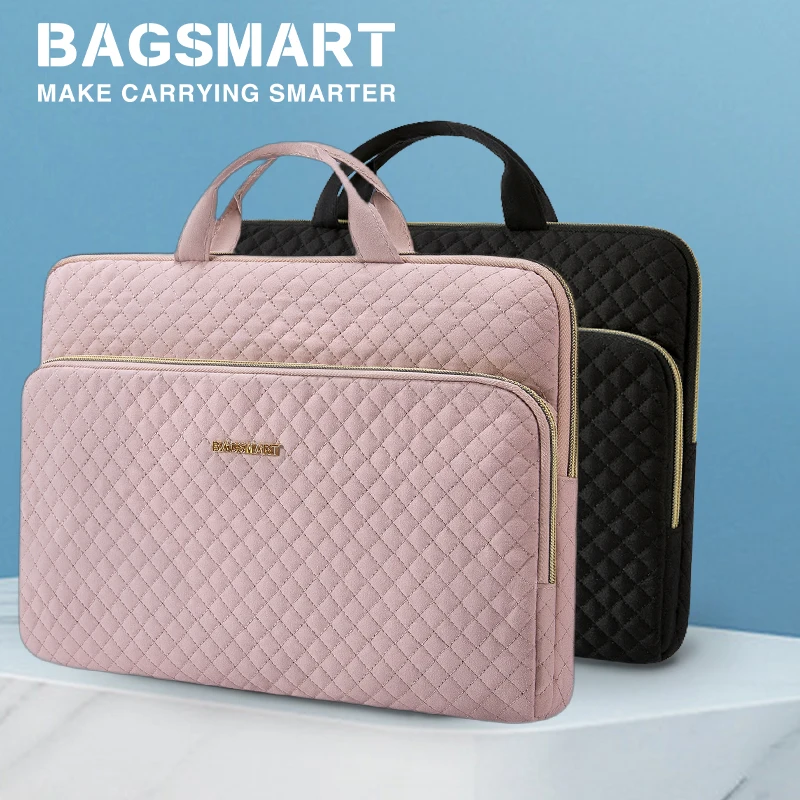 BAGSMART Laptop Handbag Sleeve Case 13.3/14/15.6‘’ Computer Shoulder Bag for Women Notebook Briefcases for Macbook Air Pro 13 14
