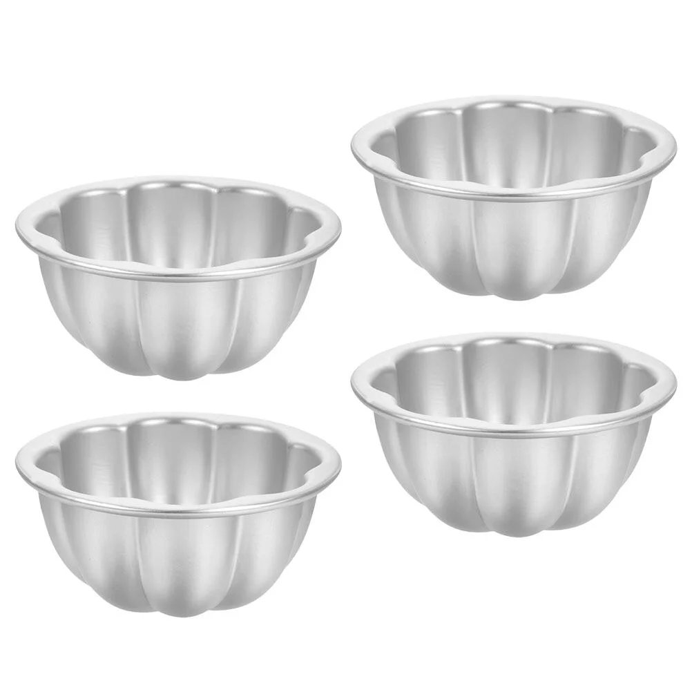 

4 Pcs Cake Mold Tart Stencils Cakes Muffin Molds Baking Mini Pans Aluminum Alloy