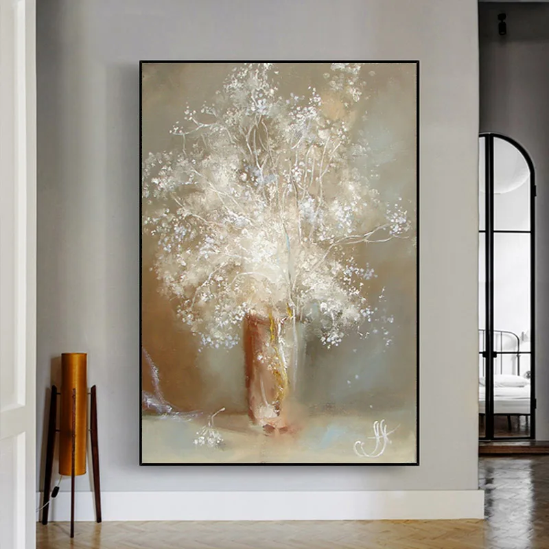 

Hand-painted Oil Painting Nordic Porch Decorative Painting Corridor Decoration Porch Restaurant Flower Hanging Painting