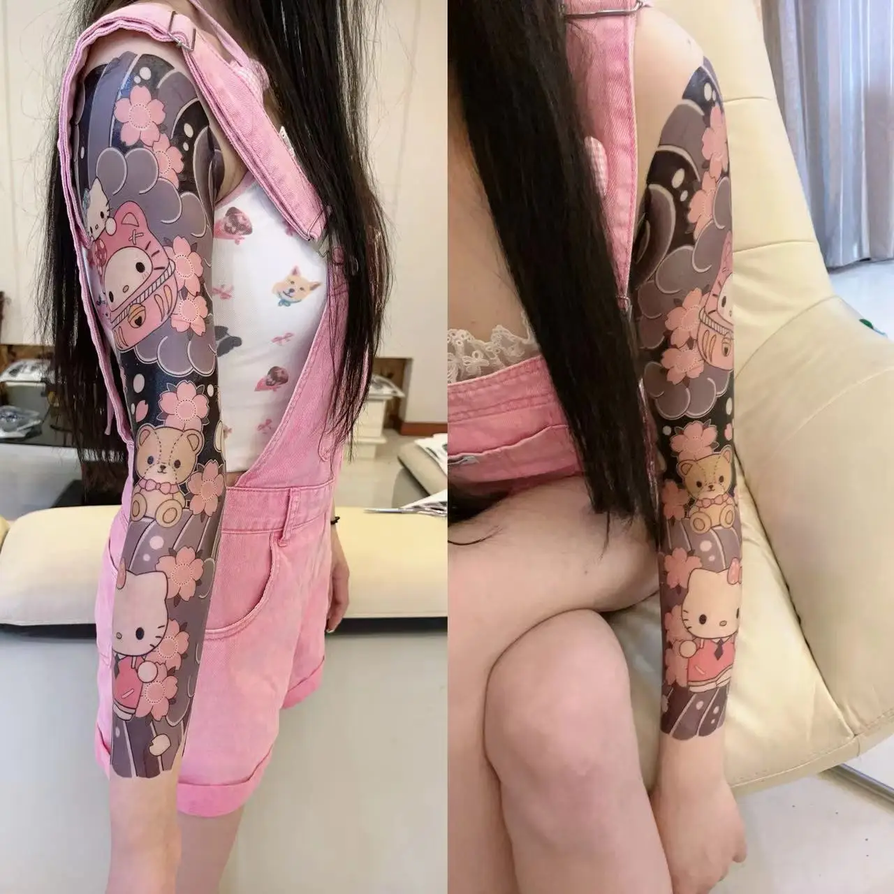 Татуировка На Руку С Цветком Котенка Водостойкие Износостойкие Временные