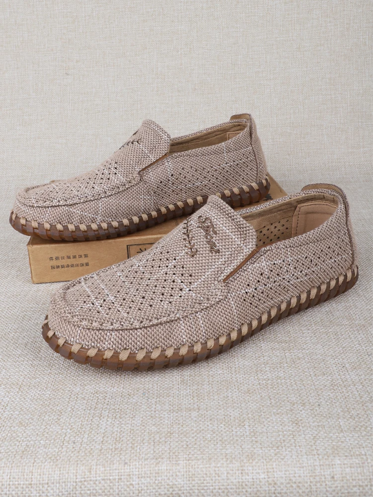 Старая пекинская тканевая обувь мужская летняя дышащая на сухожильной подошве