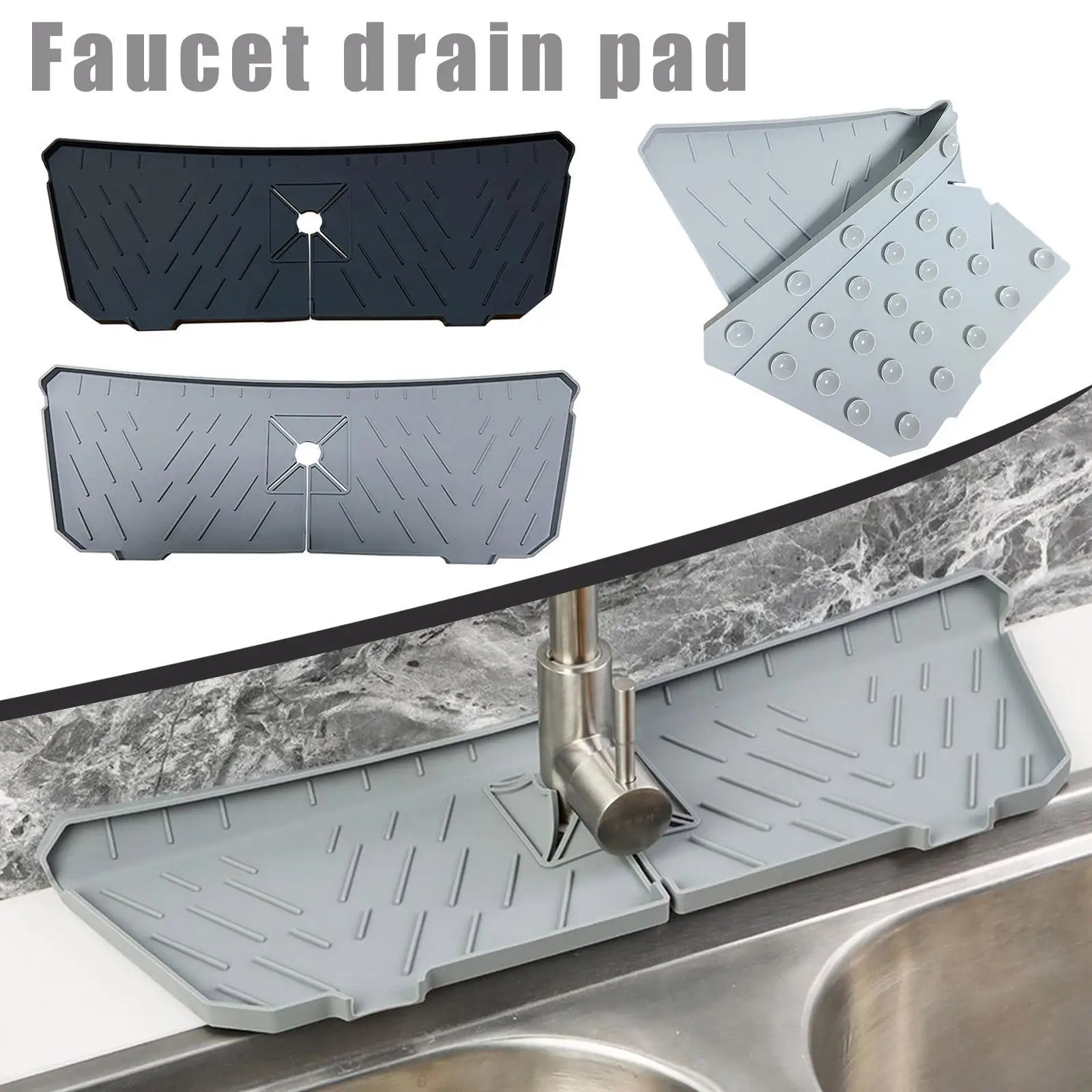 

Kitchen Faucet Absorbent Mat Sink Splash Guard Silicone Faucet Splash Catcher Countertop Protector For Bathroom Kitchen Gadgets