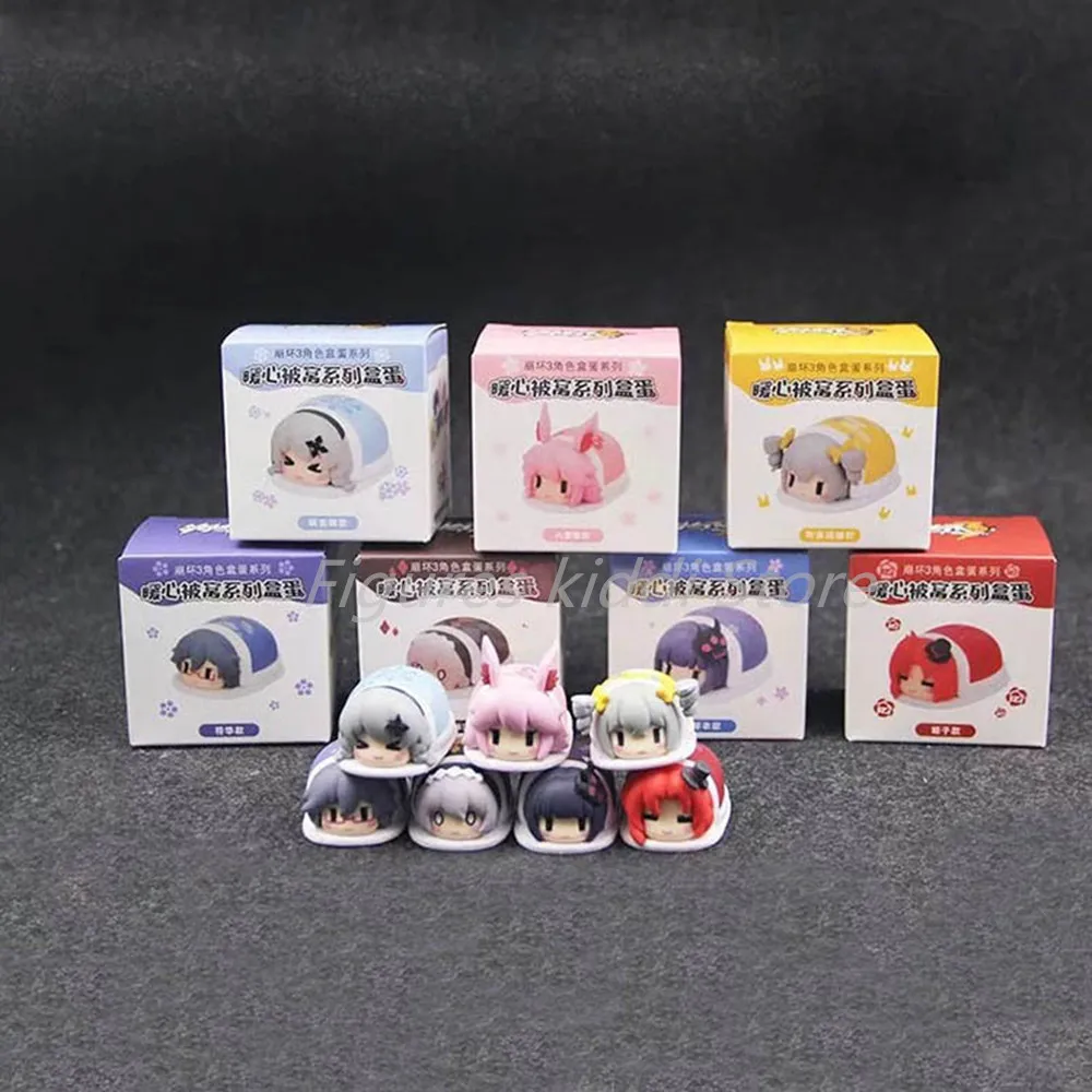 

Honkai Impact 3 Kiana Bronya Yae Sakura Theresa Raiden Mei Q Version PVC Figures Toys 7pcs/set