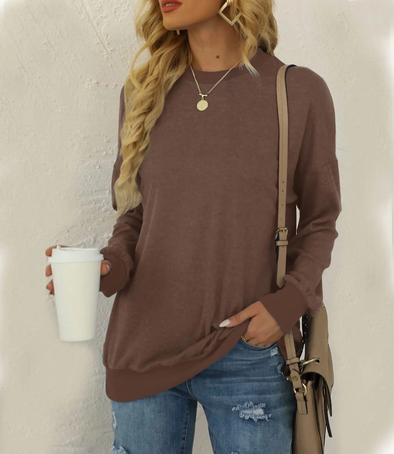 

Sweatshirts For Women Crew Neck Long Sleeve Tunic Shirt Tops For Fashion Women Daily Casual Party Work Sports Outside