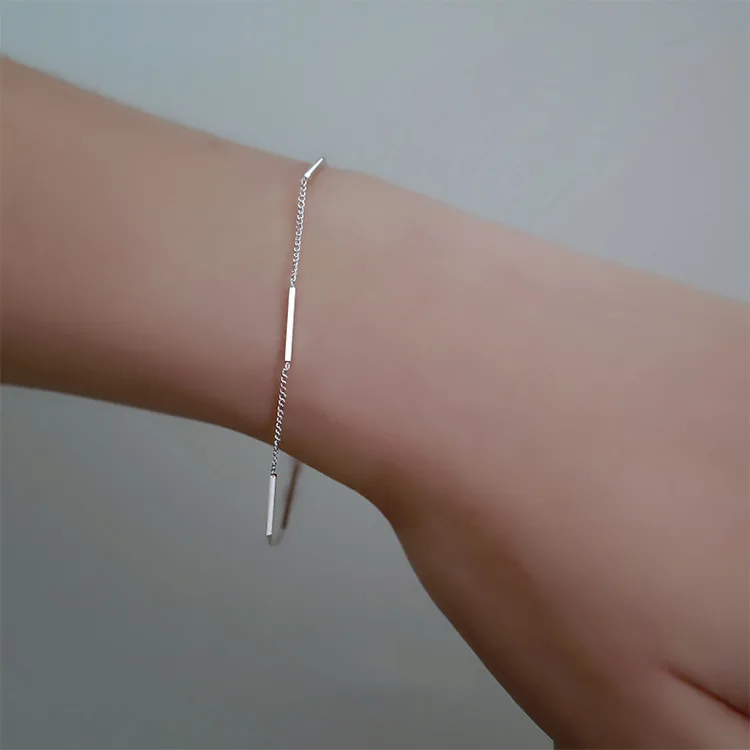 

New 925 Sterling Silver Square Bracelet Simple Style Shiny Bracelet Gifts for Women Free Shipping Exquisite Fashion Jewelry