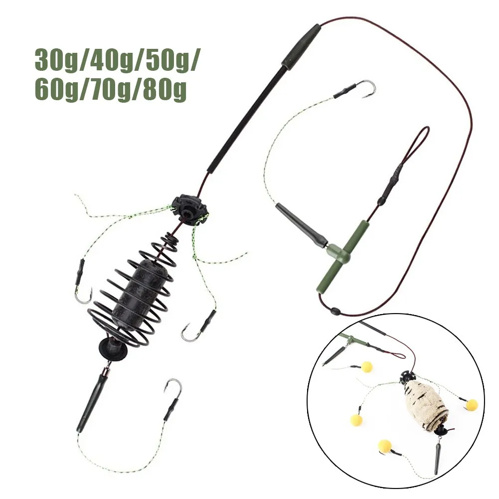 

Carp Fishing Bait Cage Line Group 30-80g 50cm High Carbon Steel Metal Feeder Hook Sinking Lure Fishing Tackle Tool