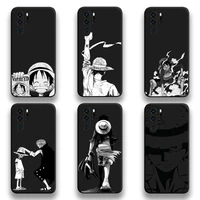japan anime one piece luffy zoro black and white phone case for huawei p20 p30 p40 lite e pro mate 40 30 20 pro p smart 2020