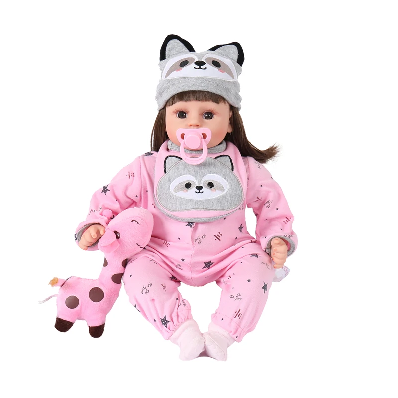 Muñeca realista de silicona de cuerpo suave para niñas, juguete de bebé Reborn de 45CM, regalo de cumpleaños de princesa