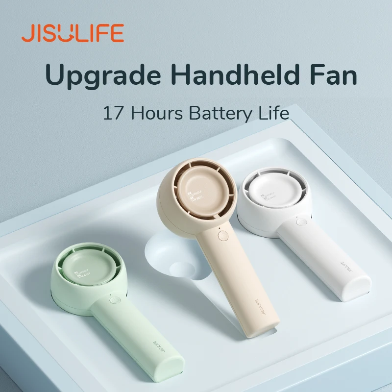 Enlarge JISULIFE 2022 Mini Portable Fan Portable Rechargeable Bladeless Turbo Ultra-quiet Student Hand-held Fan