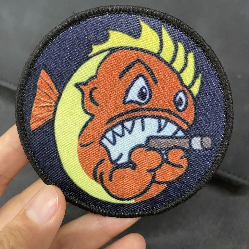 Боевые нашивки с рисунком хеллфиша тактический значок для боевого духа наклейки