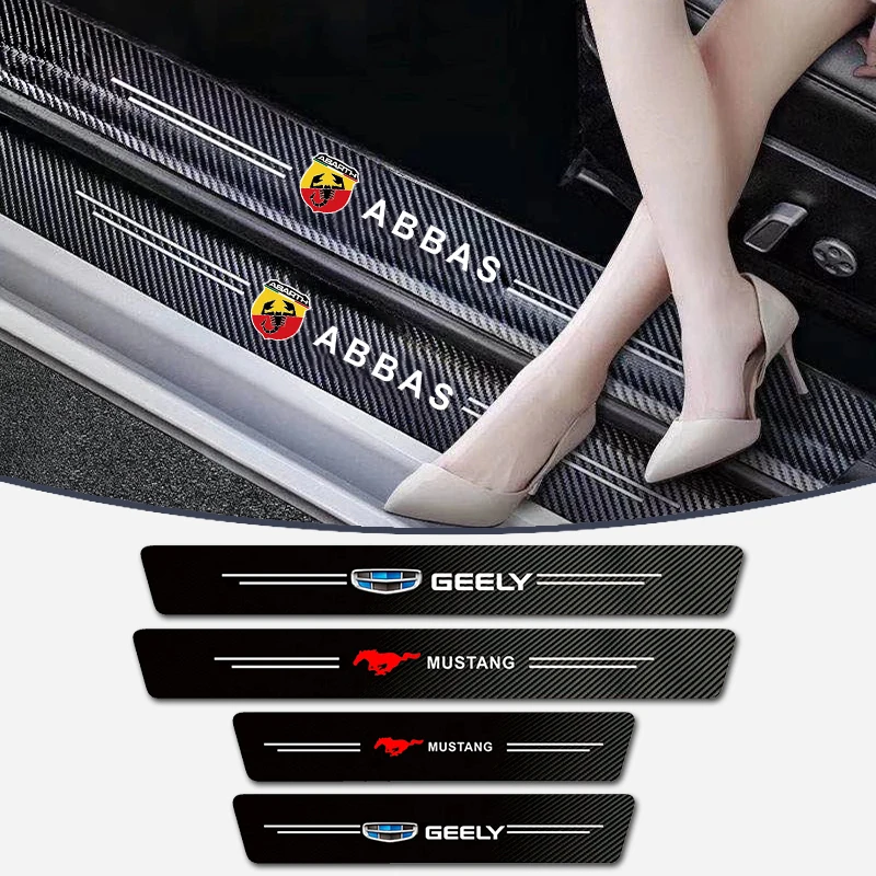 

4Pcs Car Scuff Plate Door Threshold Sill Stickers for Peugeot 206 307 406 407 207 208 308 508 2008 3008 Car Accessories