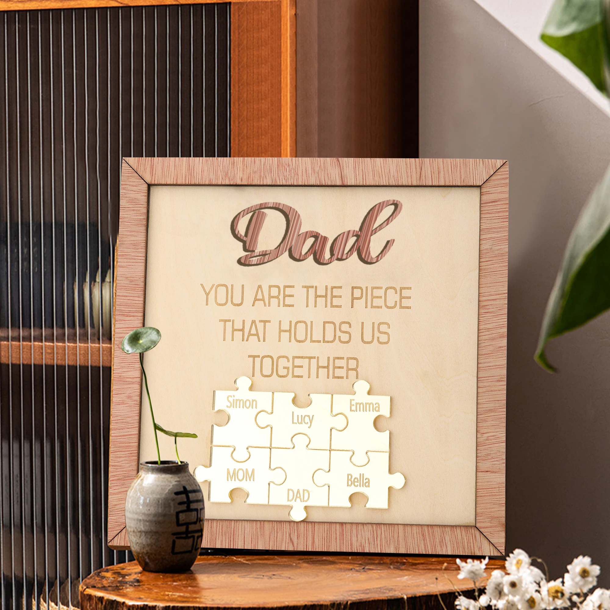 Personalized Puzzle Decoration Custom Father's Day Gifts Puzzle Signs Gifts for Creative Decorations Art Print Custom Name Famil