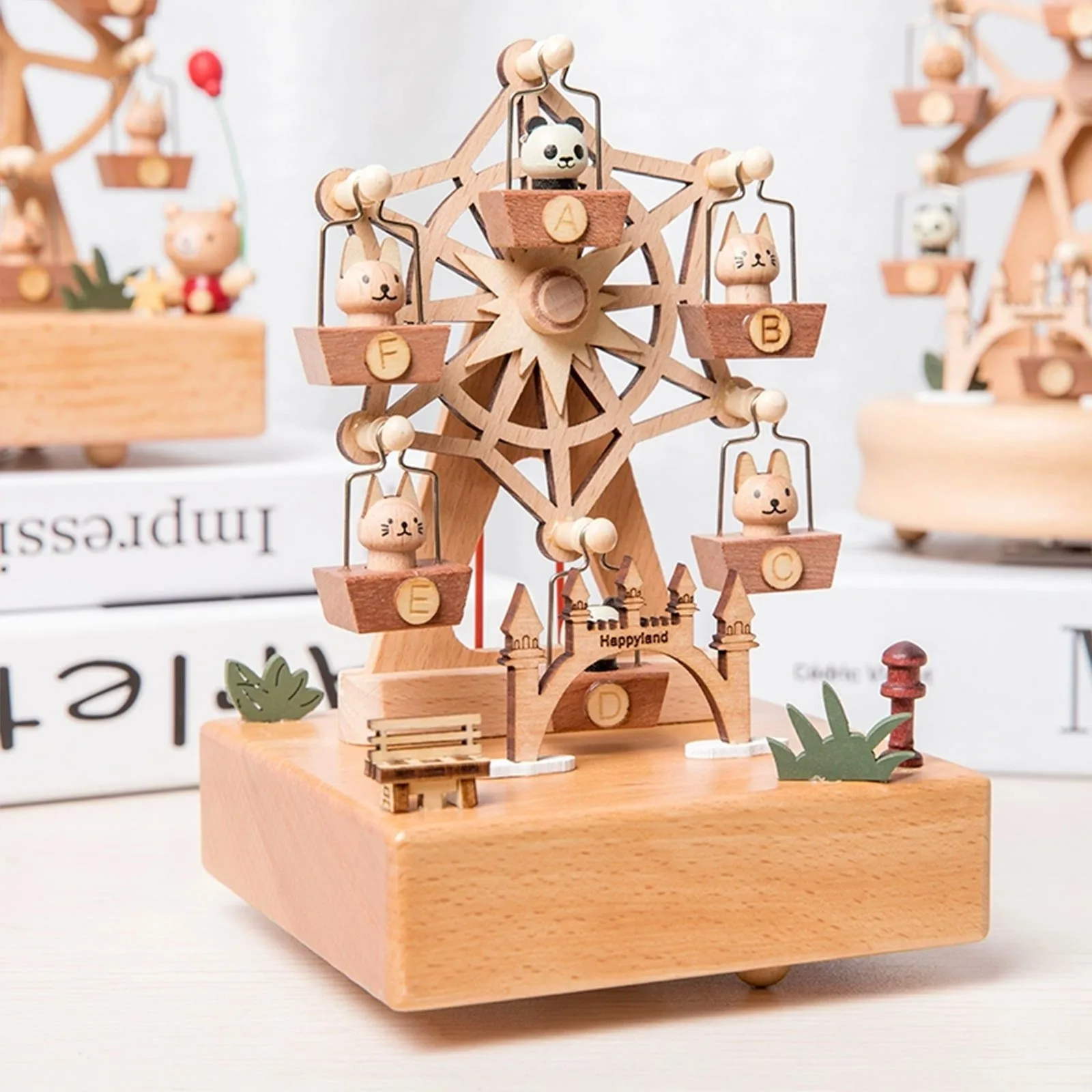 

rotating ferris wheel music box wooden music box creative birthday gift spa ornament