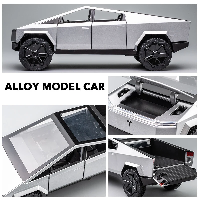 Новинка 1/24 Tesla Cybertruck пикап модель автомобиля из сплава литой металлический