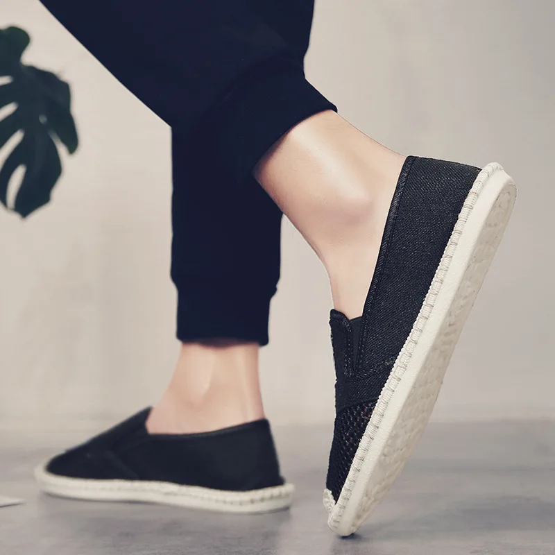 

Summer Shoes Men Casual comfortable Flats Espadrilles Loafers Fashion Breathable Slip on male Shoes Fisherman Driving Footwear