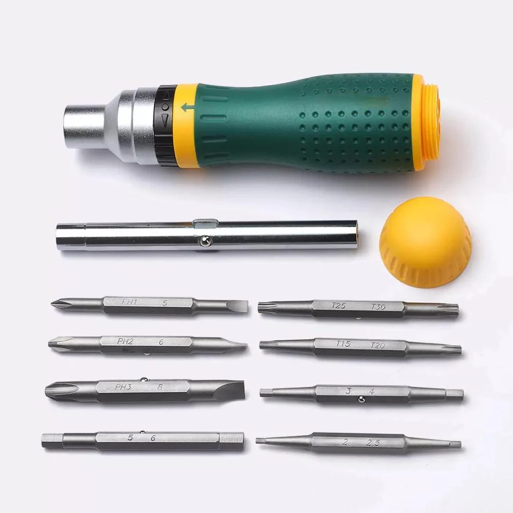 Two-way ratchet multi-function screwdriver set 19 In 1 Replaceable ratchet Hand Screw Driver