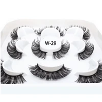 5 pairs russian strip lashes false eyelashes fluffy wispy curly eyelashes natural look 3d faux mink lashes 18mm lashes dd curl